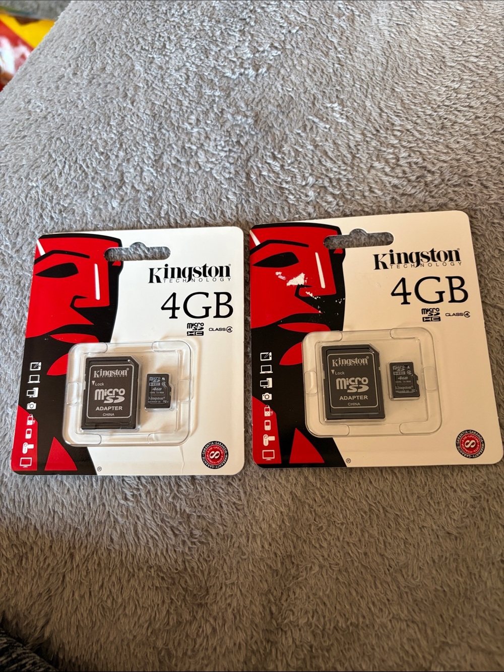 Kingston 4GB microSD Cards with Red and White Packaging